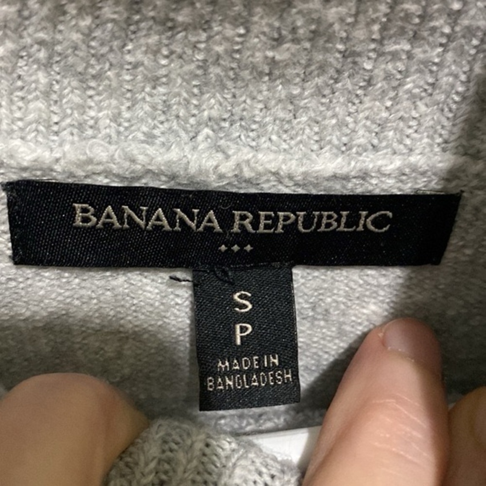 Banana Republic Cotton Blend Grey Cowl Turtleneck Womens Sweater Size Small - Picture 4 of 7
